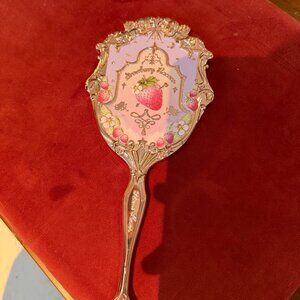 Strawberry pattern rose gold hand mirror